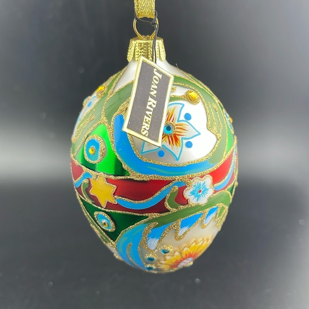 2009 Joan Rivers Classic Collection Set 4 Russian Egg Ornaments Faberge Inspired